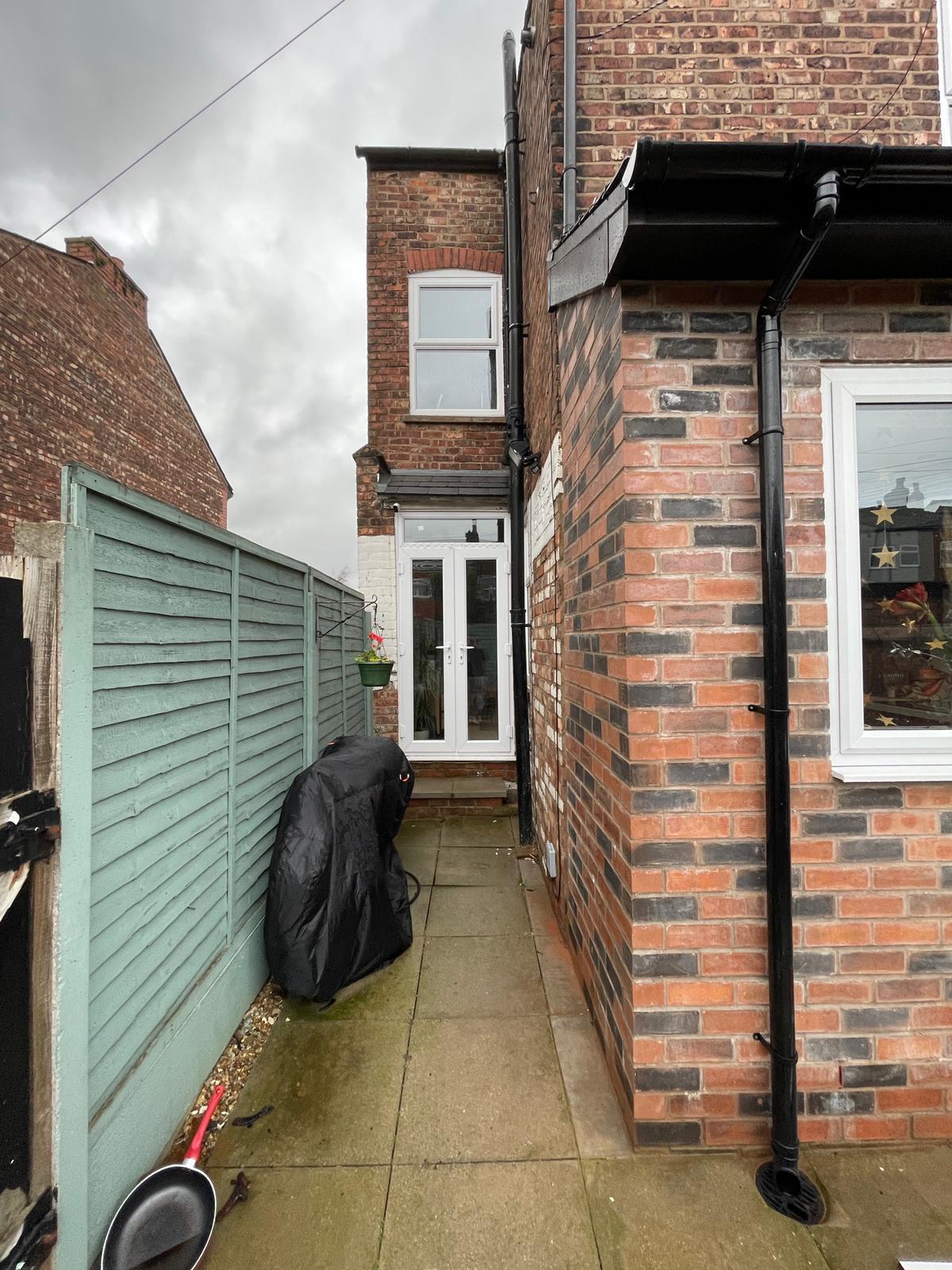 Completed rear kitchen extension exterior, Monton