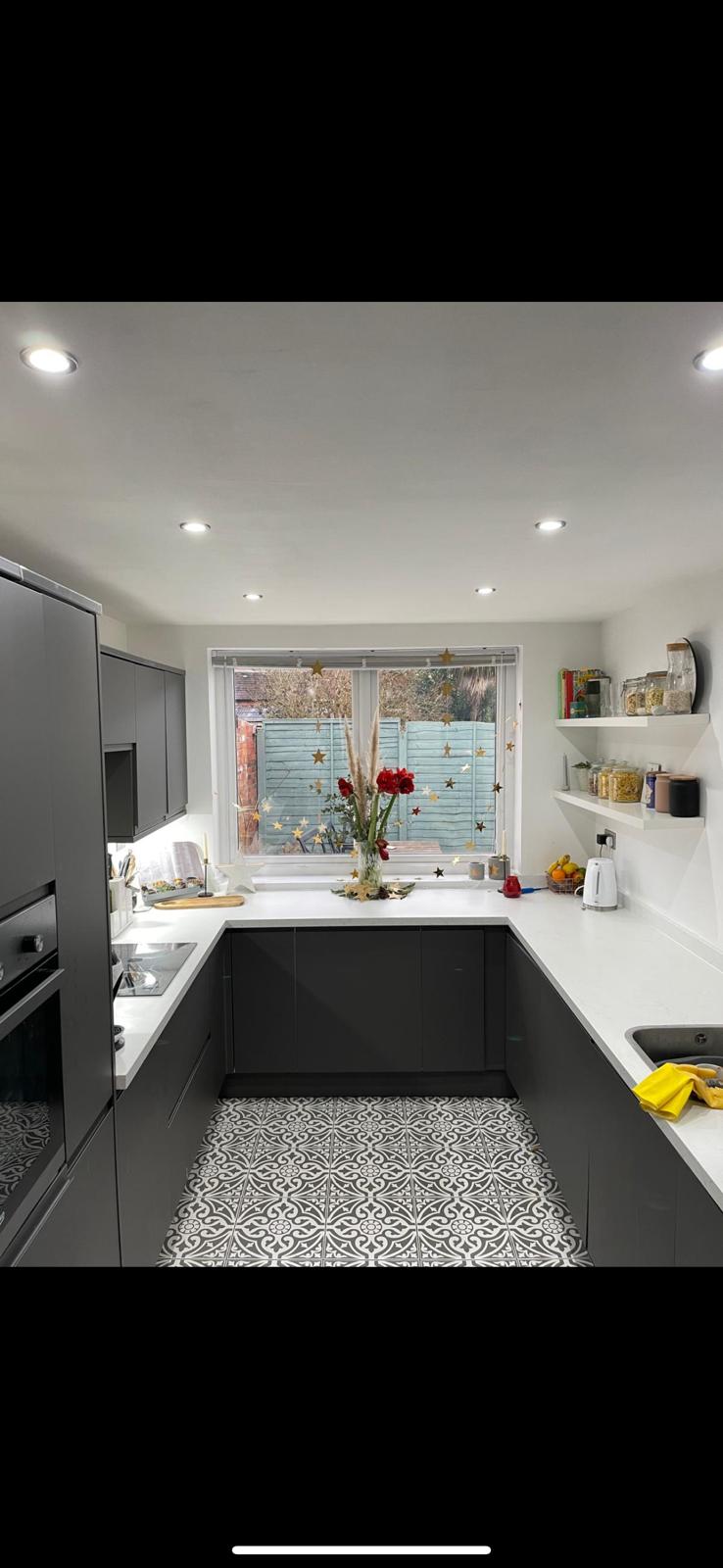 Bespoke open-plan kitchen extension interior, Monton